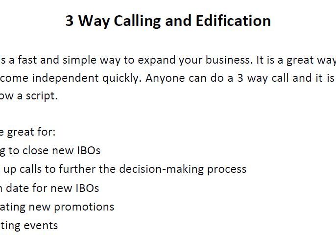 3 Way Calling and Edification